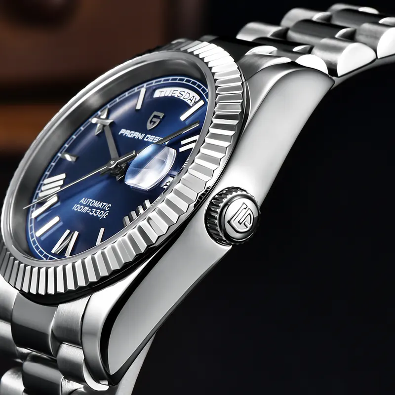 Pagani Design PD-1752 Day-Date Blue Dial Men's Watch